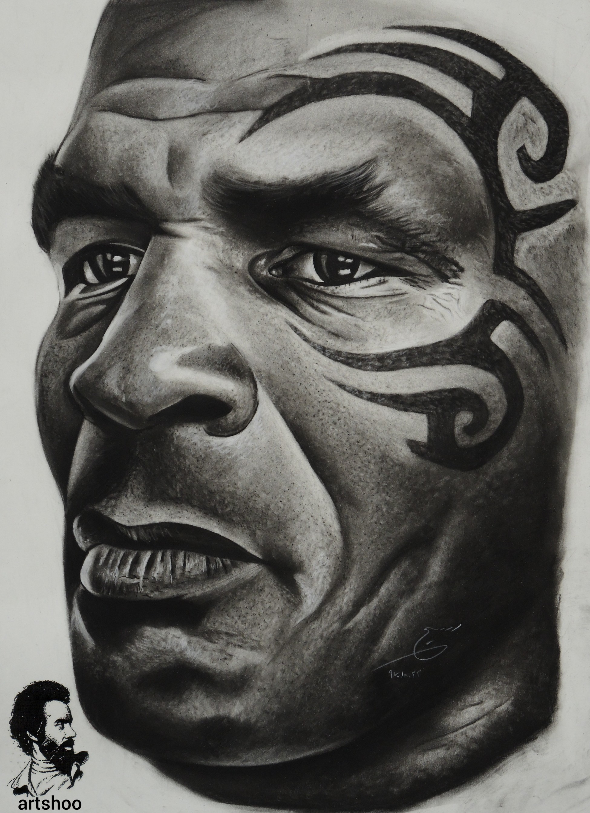 نقاشی سیاه قلم اورژینال هایپررئال